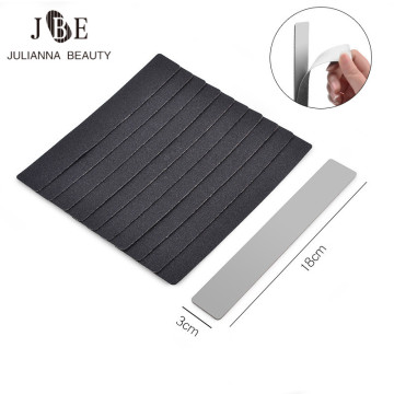 Black 1 PCS Metal Scraps Nail File With 10 PCS Removalble Pads Durable Nail File Replacement Sandpaper Pads Nail File 180G