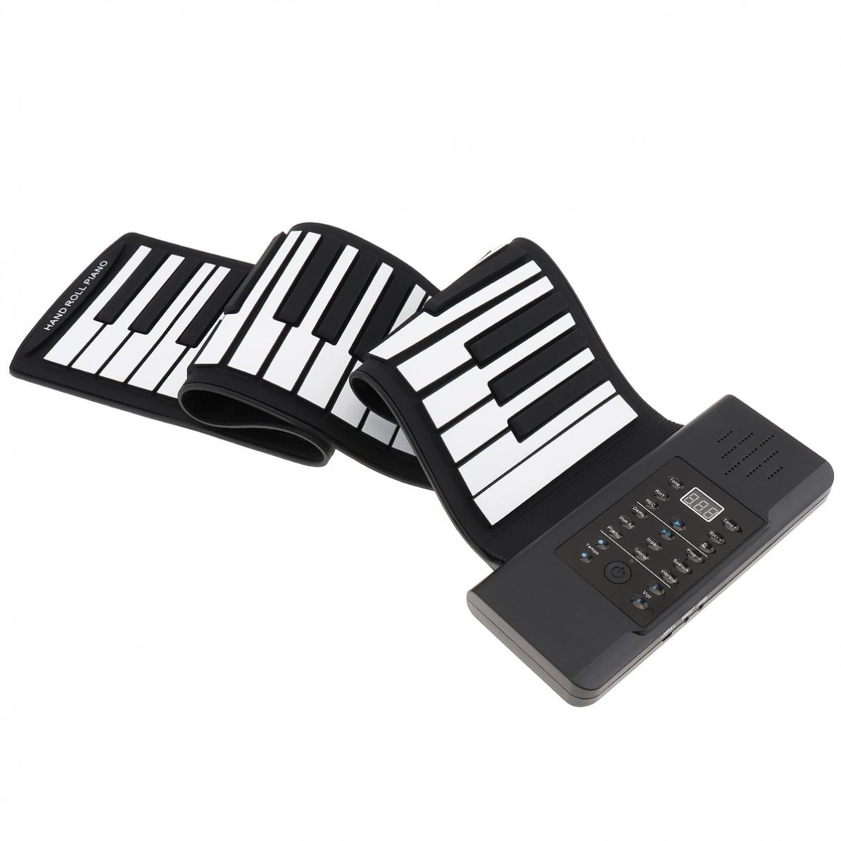 61 Keys MIDI Roll Up Piano Electronic Rechargeable Portable Silicone Flexible Keyboard Organ Built-in Speaker Electronic Organ