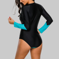Charmleaks Women Long Sleeve Zipper Rashguard One-piece Swimsuit Swimwear Surfing Top Rash Guard UPF50+ Running Biking Shirt