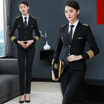 Airline Uniform Suit Woman Jacket + Pants Air Attendance Hotel Sales Manager Professional Clothing Female Pilot Captain Uniform