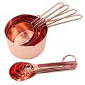 8PCS Stainless Steel Measuring Spoons Set Rose Gold Measuring Cups Kitchen Accessories Baking Tea Coffee Spoon Measuring Tools
