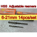6-21mm 14pcs/set HSS Adjustable Hand reamers Free shipping