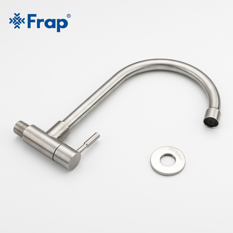 Frap Kitchen Faucet Mixers Sink Tap Wall Mounted Single Cold Water Flexible 304 Stainless Steel Kitchen Tap Accessories Y40530