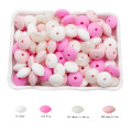 Cute-idea 12mm 100PCs/lot Lentil Silicone Beads Teether Pacifier Chain Accessories Handmade Baby Product Toy Teething BPA Free