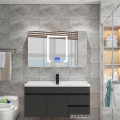 509 82/92/102/112/122cm Solid Wood Wall Mounted Cabinet Modern Bathroom Multifunctional Defog Lighting Smart Mirror Cabinet 220V