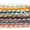 55pcs Jewelry Making Findings Needlework 6x10mm Czech Glass Rice Beads Handmade Crystal Oval Pendant DIY Womem's Accessories