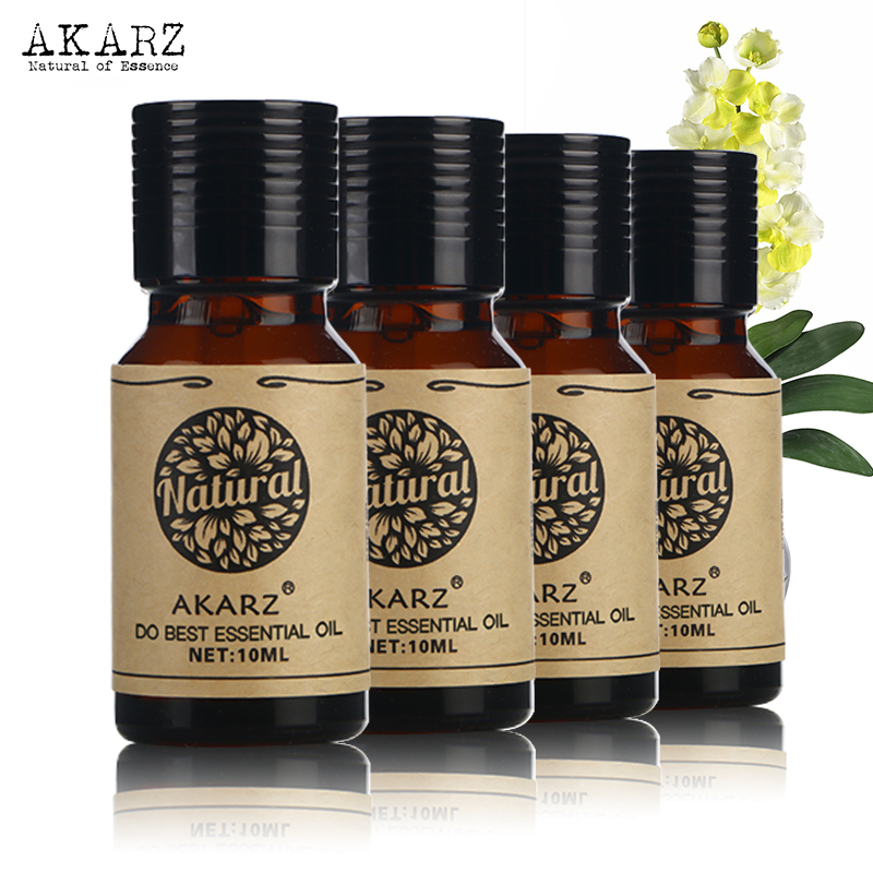 AKARZ Famous brand Neroli Gardenia Ginseng Ambergris essential oil For Aromatherapy Massage Spa Bath skin care 10ml*4