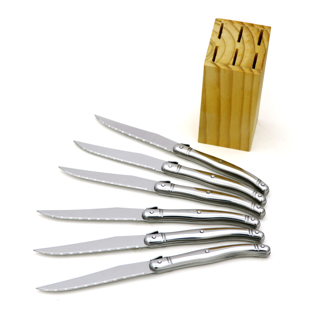 7pcs Stainless Steel Steak Knife Set Laguiole Dinnerware Restaurant Bar Kitchen Tableware Set Cutlery Dinner Knives