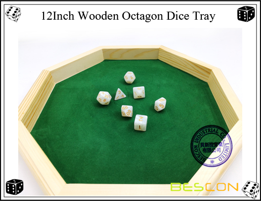 12Inch Wooden Octagon Dice Tray-3