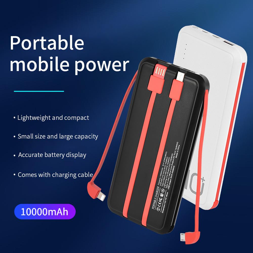 Cyboris 3-in-1 Multifunction True 10000mAH Power Bank LED Display External Battery Quick Charge for Samsung iPhone11 HUAWEI P30