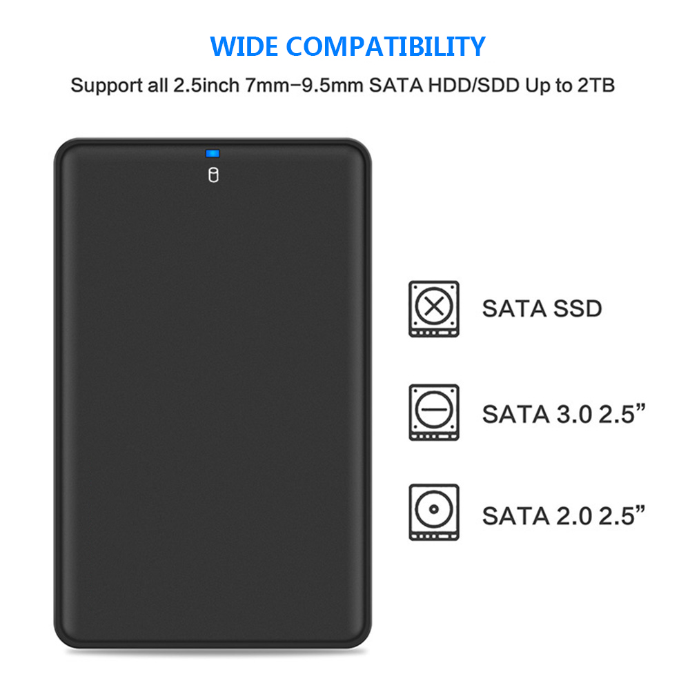 2.5-inch SATA SDD / HDD USB 3.0 External Interface HDD Enclosure USB3.0 5Gbps Micro Interface 2.5-inch SATA SDD / HDD Hard Box