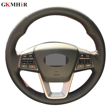 Hand-stitched Black Artificial Leather Car Steering Wheel Cover For Hyundai Ix25 2014-2016 Creta 2016 2017