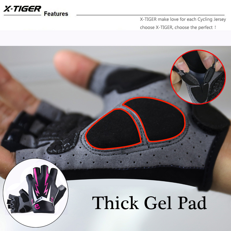 X-Tiger Women Shockproof Cycling Gloves Fitness Female Sport Bike Gloves Motorcycle Outdoor Mountain Road Bicycle Riding Gloves