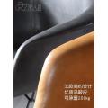 Saddle leather chair back single fashion armrest desk chair household light luxury leather dining chair cafe negotiation