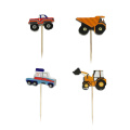 1Set Excavator Vehicle Cupcake Topper Construction Tractor Cake Topper Table Decor Baby Shower Kids Boys Birthday Party Supplies