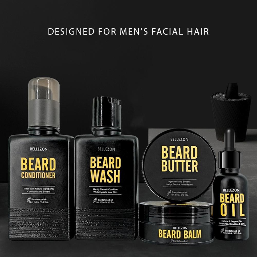 8Pcs/set Men Beard Care Kit Beard Shaving Cream Aftershave Cleaning Care Nourishing Shaping Male Beard Care Set