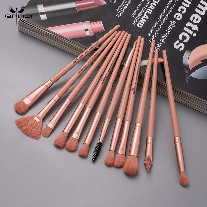 Makeup Brushes Set Anmor 12pcs/lot Eye Make Up Brush Professional Eyeshadow Blending Eyeliner Eyelash Eyebrow Cosmetic Kit Tools