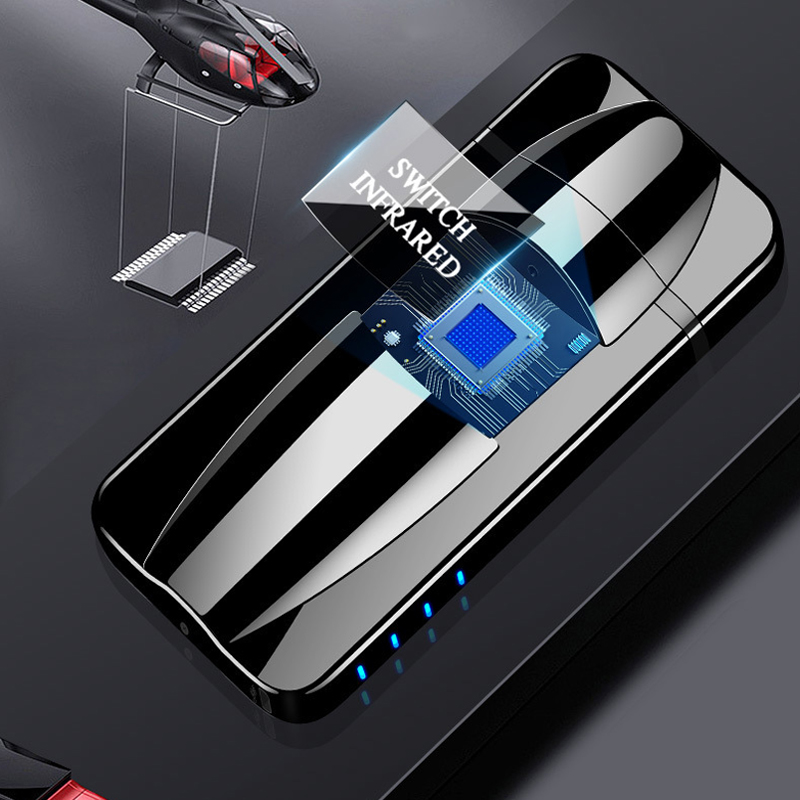 Smart Laser Sensor Windproof Dual Arc Cool Lighter Plasma Flameless USB Rechargeable Electric Lighters Smoking Creative Gifts
