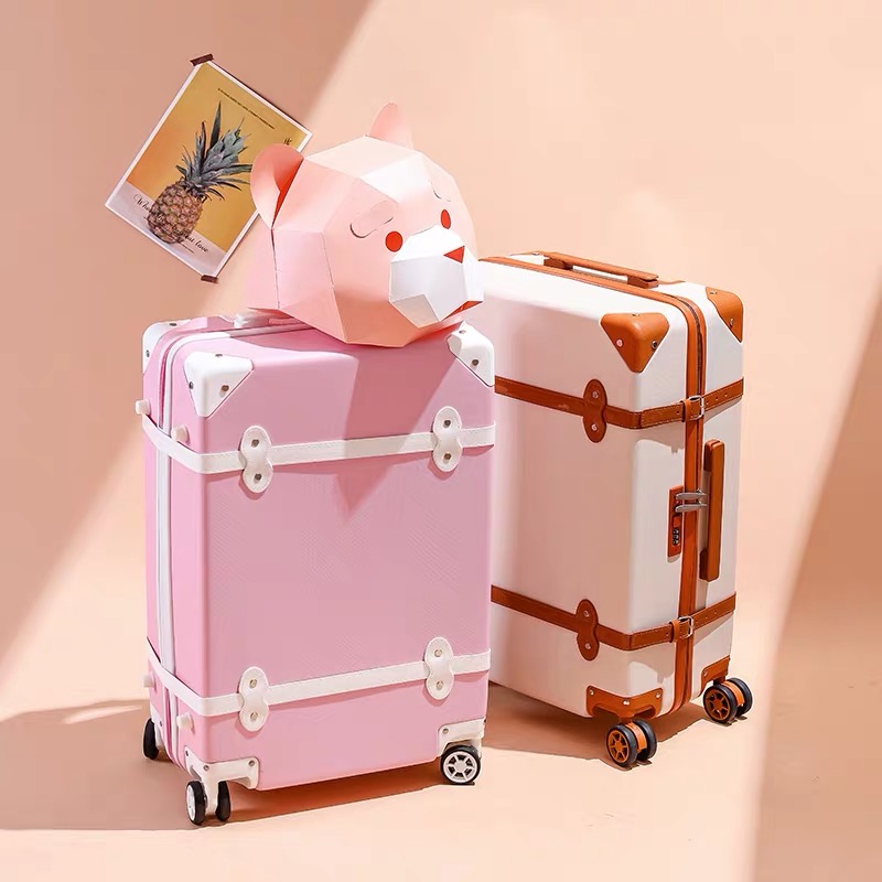 Travel Belt Korean Retro Women Rolling Luggage Sets Spinner ABS Students Travel Bags 20 inch Cabin password Suitcase on Wheels