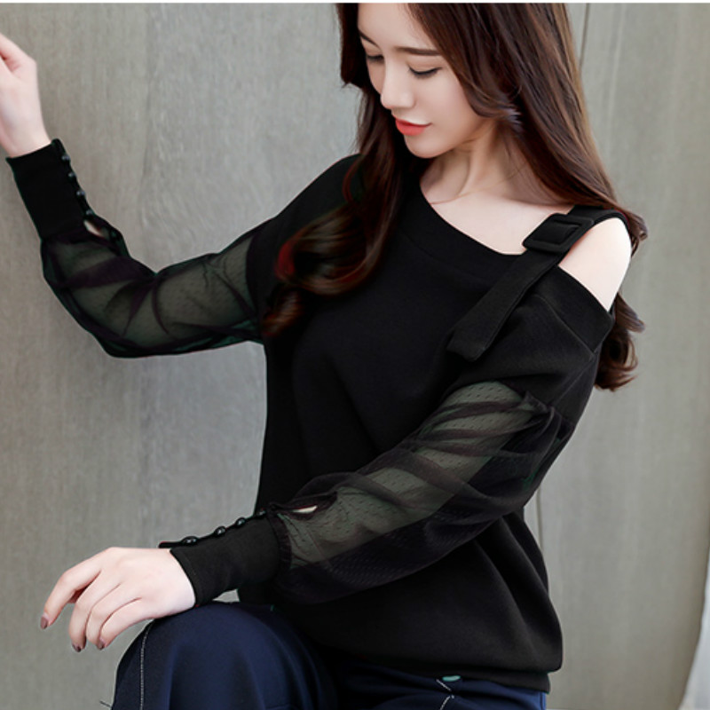 Spring Long Sleeve Shirt Women Fashion Woman Blouses 2021 Sexy Off Shoulder Top Solid Women Blouse Shirt Clothing Female 1224 40