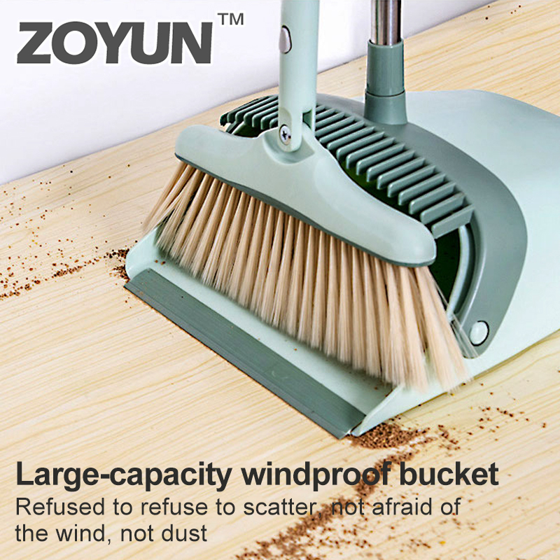 Foldable Windproof Household Broom Dustpan Set Plastic Anti-winding Soft Bristle Floor Sweep Non-Slip Handle Cleaning Brush Tool