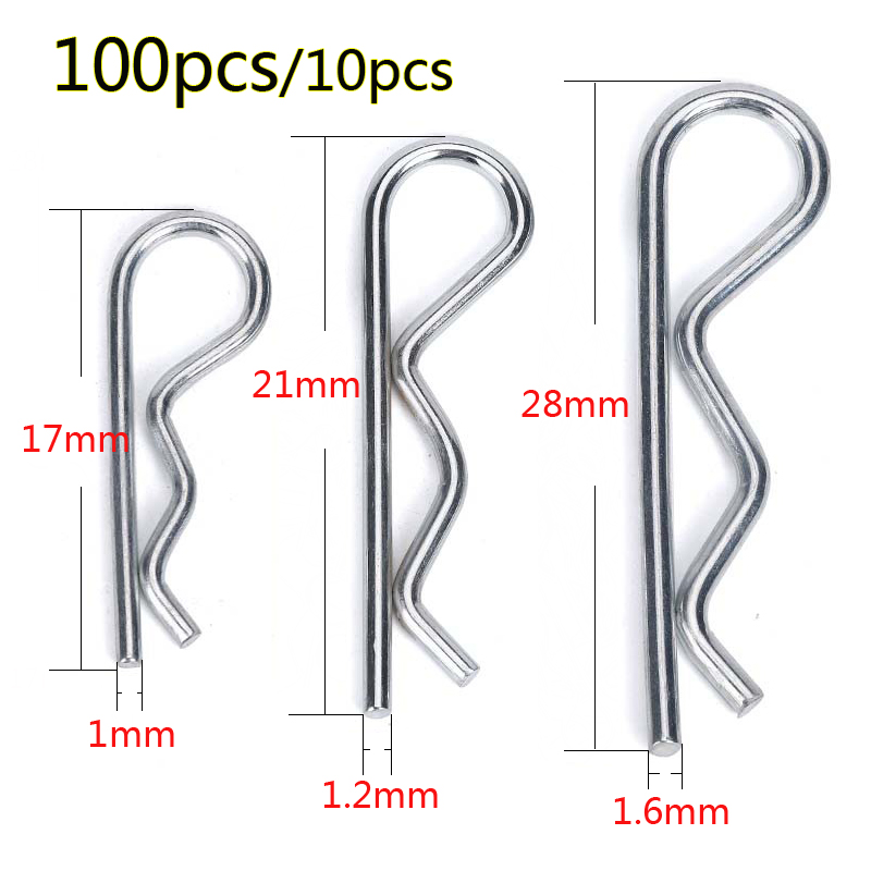 M1M1.2 M1. 6 1:10 Universal Scale Bend Body Clips Pins Sliver Black Buggy Shell RC Car Parts For Redcat HPI Himoto HSP Truck