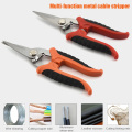 Multifunction Metal Scissors Cable Stripping Shears Stainless Steel Electrician Tool TN99