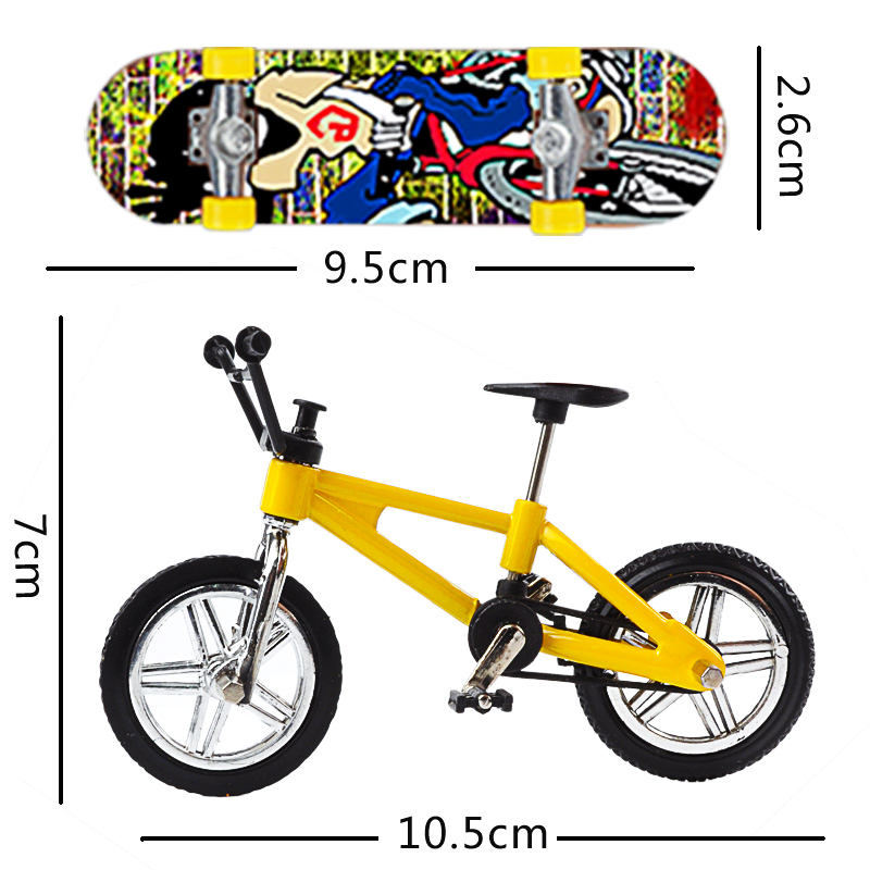 Set Mini Scooter Two Wheel Scooter Children's Gift Educational Toys Finger Scooter Bike Fingerboard Skateboard Multiple Color