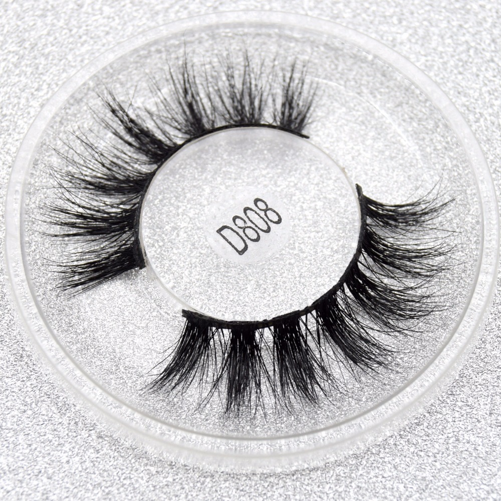 False Eyelash 3D Mink Lashes Handmade Natural Cross Long Mink Eyelashes Make Up Reusable False Eye Lashes Full Strip Lashes D808