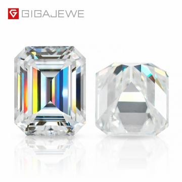 GIGAJEWE D Colour Excellent Emerald Cut Moissanite Loose Diamond Pass Tester Gems Stone For Jewelry making