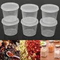 100pcs Disposable Clear Plastic Sauce Pot Chutney Cups Slime Storage Container Box With Lids Kitchen Organizer 30ml