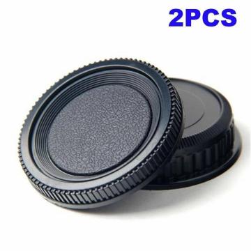 2pcs/set Plastic Rear Lens and Body Cap Cover For Pentax Black Camera PK K X3E3