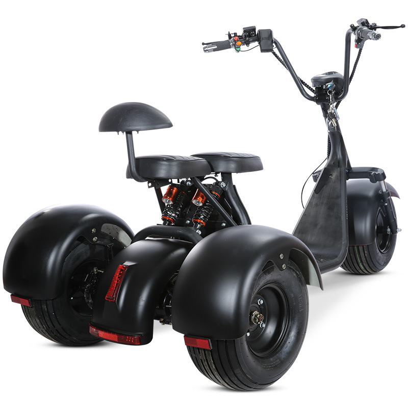 Three-Wheeled Electric Motorcycle Tricycle Wide Tire Lithium Battery Front and Rear Shock Absorption Lithium Battery Removable