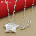 DOTEFFIL Genuine 925 Sterling Silver Star Pendant Necklace 18 inches Chain Fashion Jewelry Necklace For Women Hot Sale