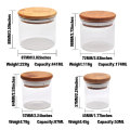 Transperant Moisture-proof Tobacco Storage Jar with Bamboo Wood Cover Vacuum Sealed Spice Bottle Moisturizing Tank Glass Cans
