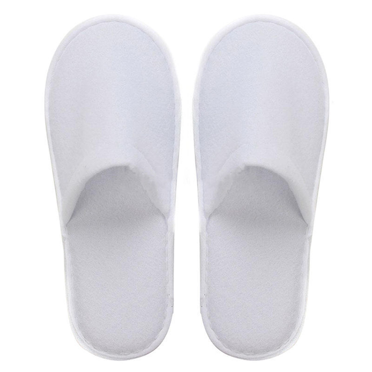 20/50/100Pairs White Disposable Slippers Towelling Hotel SPA Home Floor Slippers For Unisex Guest Breathable Indoor Shoes