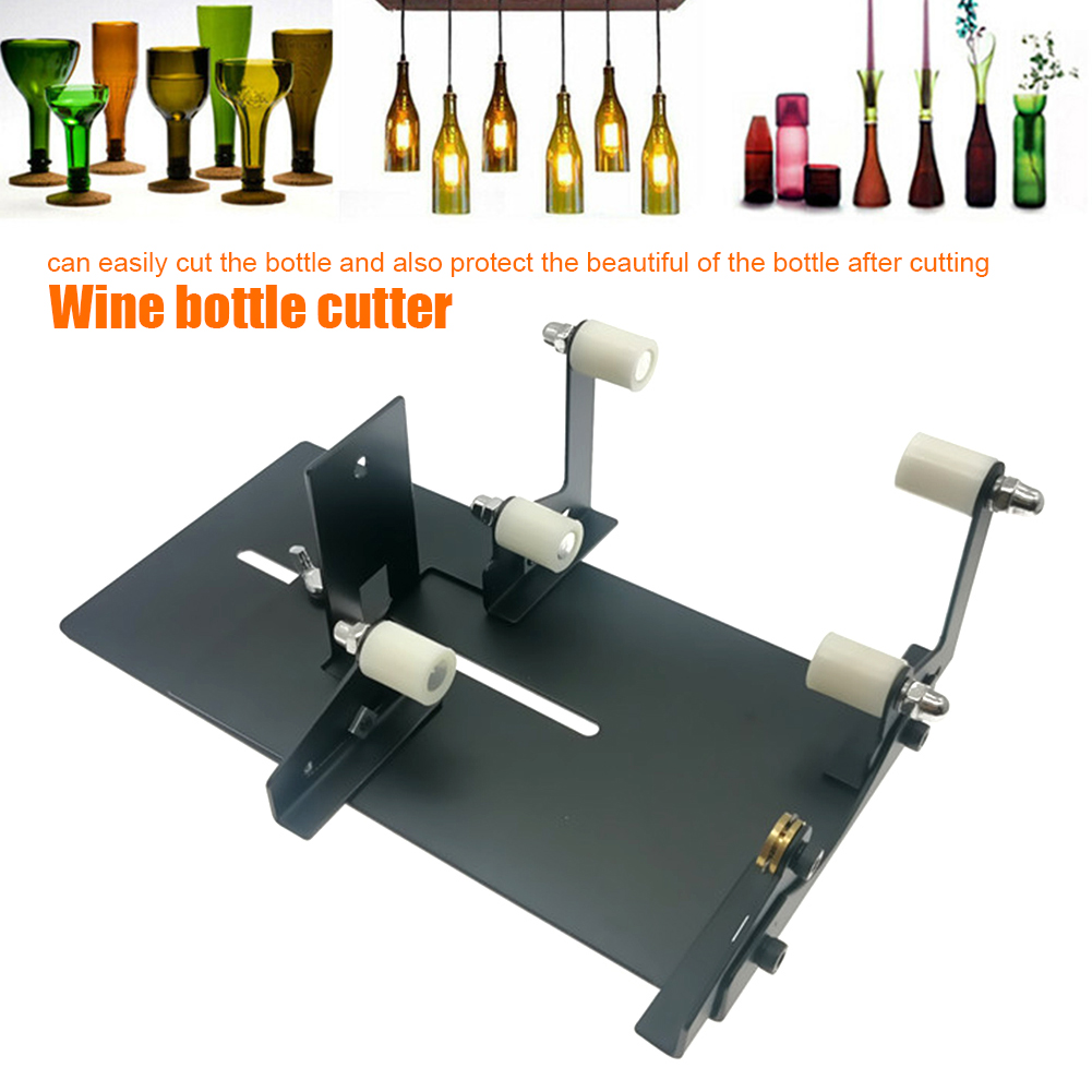 Brush Glass Bottle Cutter Tool Kit DIY Recycle Cutting Machine Non Slip Wear Resistant Five Wheels Hole Saw Gloves Rubber Ring