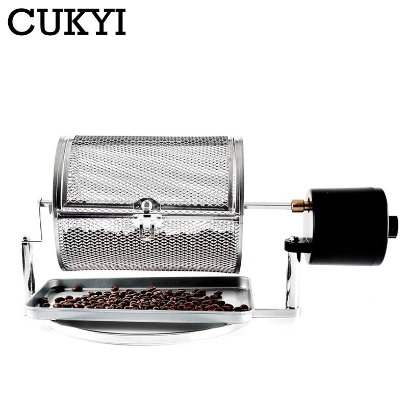 CUKYI Electric Coffee Roaster stainless steel coffee bean roast machine Popcorn Nuts Grains Beans Baking Rotation Speed adjust