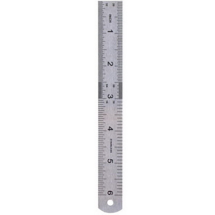 15cm Double Side CM/Inch Rulers Stainless Steel Straight Ruler Measuring Tool