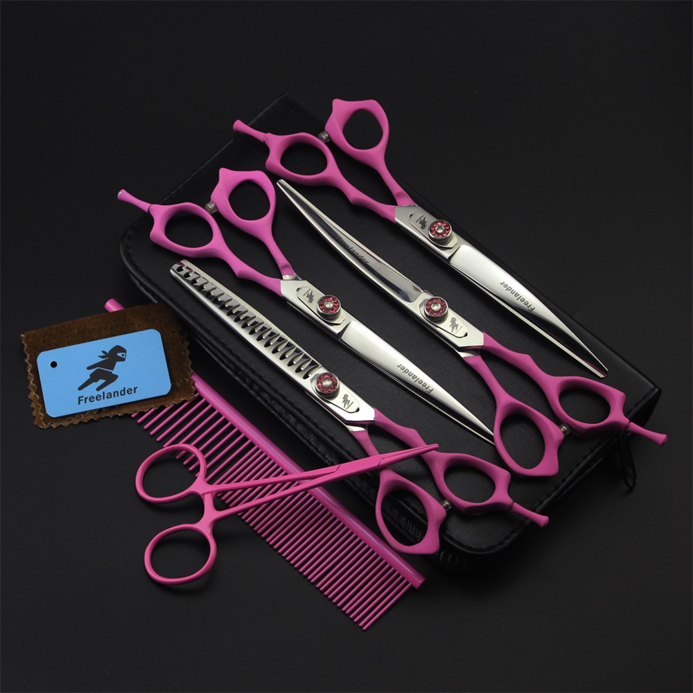 Professional 7 Inch JP440C Dog Scissors Grooming Kit Pet hair scissors Cutting&Curved Scissor&thinning Shears for pet Groomer