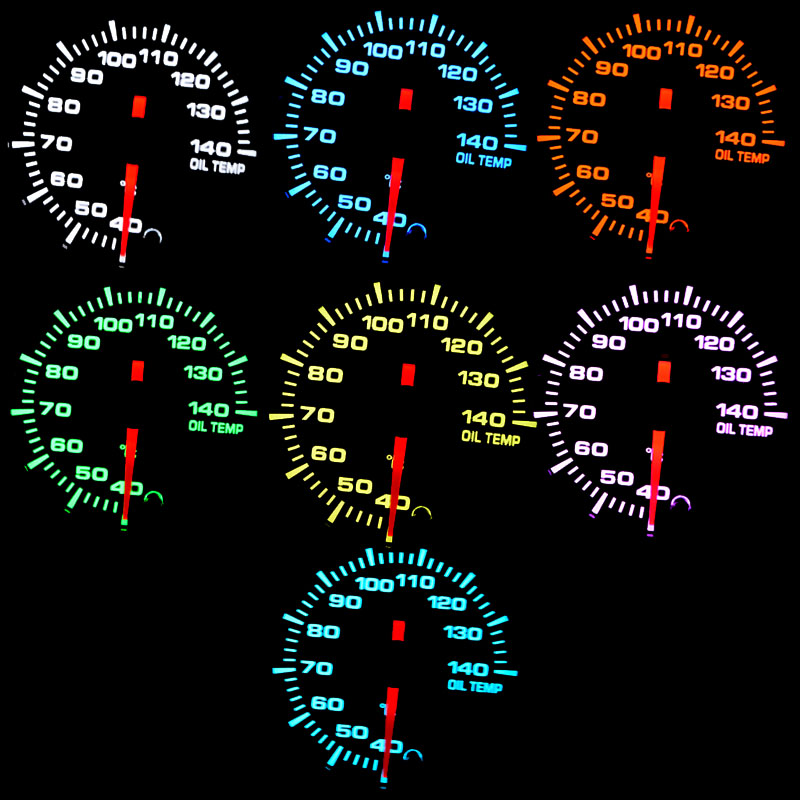 2" 52mm 7 Colors LED Car Oil Temp Gauge 40-140 Celsius Oil Temperature Meter High Speed Stepper Motor With Sensor