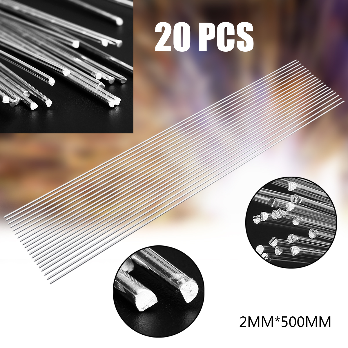 20pcs 2mm Diam Aluminum Welding Rods Low Temperature Wire Soldering Rod Set for Argon Arc Welding and Filling Material