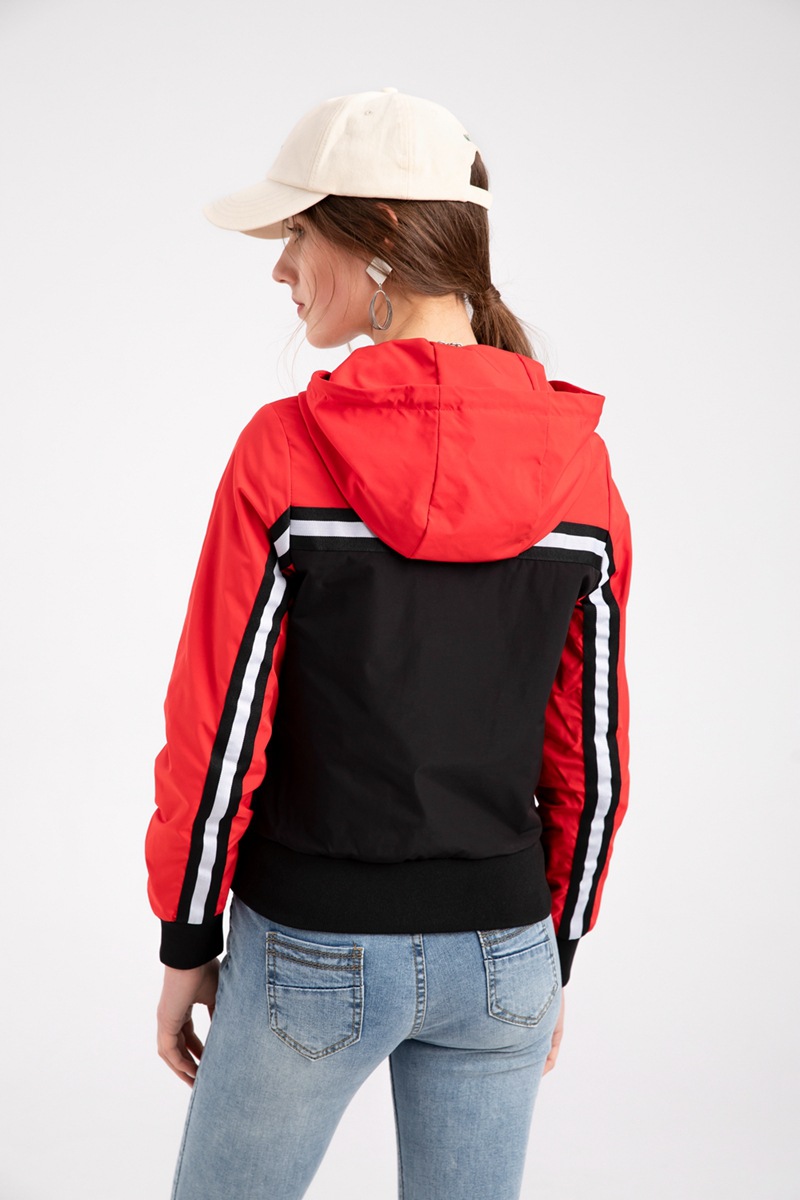 Collision Color Hoodie Windbreaker Jacket