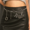 Fashion chain belt gold silver letter waist metal belts for women personality tassel waistband ladies ceinture femme luxury