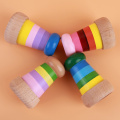 Creative Rainbow Wooden Toys Cute Mini Kaleidoscope Bee Eye Effect Polygon Prism Classic Toys For Chldren