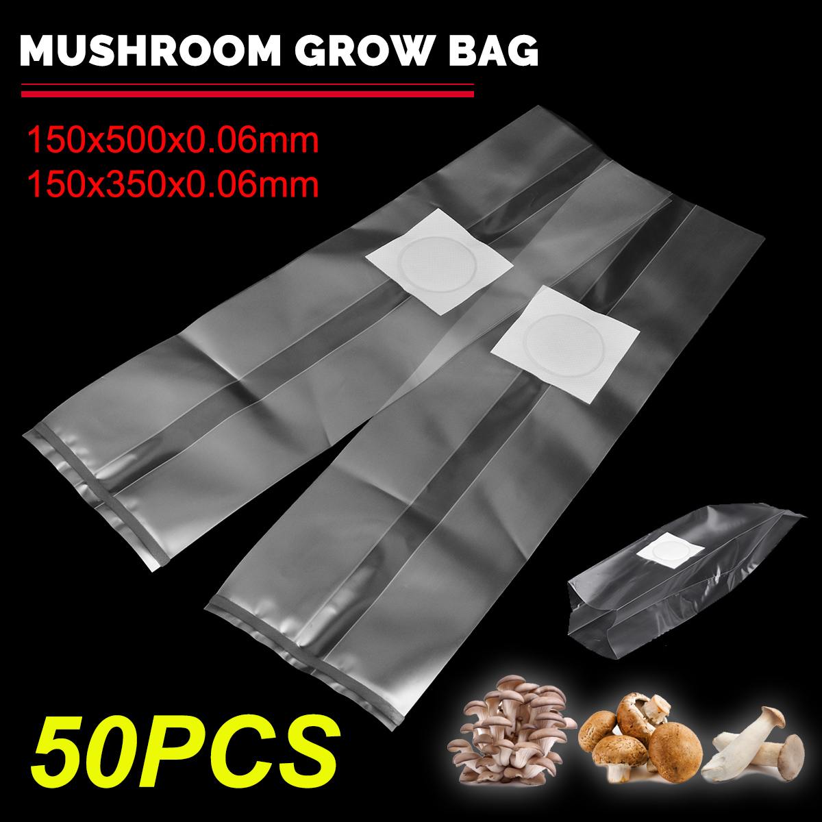 50Pcs PVC Mushroom Spawn Grow Bag 15x50/15x35cm Substrate High Temp Pre Sealable Garden Supplies Grow Bags Dropshipping