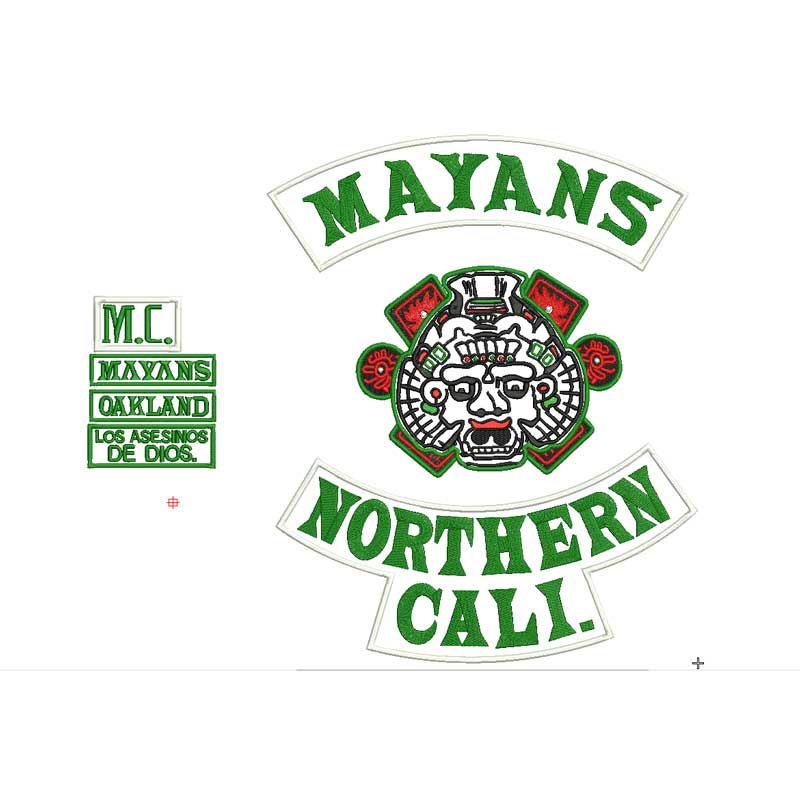 MAYANS NORTHERN CALI backing Embroidered Sewing Label punk biker Patches Clothes Stickers Apparel Accessories Badge