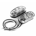 10Pcs 10V-30V 2.5 Inch White LED Lamp 2 Diode Oval Clearance Trailer Car Side Marker Light For SUV Truck Lorry RV Bus Boat