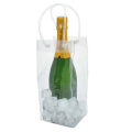 Durable Clear PVC Ice Bag Wine Beer Champagne Bucket Drink Bottle Outdoors Ice Gel Bags Cooler Chiller Foldable Carrier