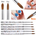 Professional Nail Brushes Manicure UV Gel Brush Pen Transparent Acrylic Nail Art Painting Drawing Brush Phototherapy Tools